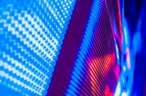 Large led projection screens. Light show on the stage. Foto stock