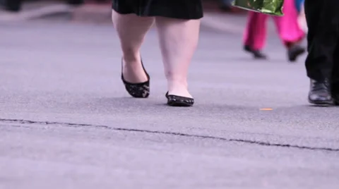 Large legs crossing intersectioon Stock Footage 33796155