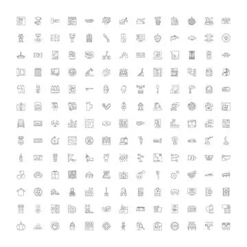 Large line icon collection for web design Stock Illustration