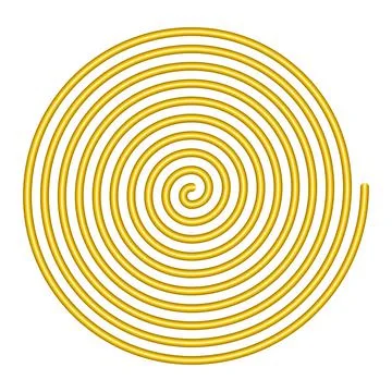 Large linear spiral, gold colored Archimedean or arithmetic spiral Stock Illustration