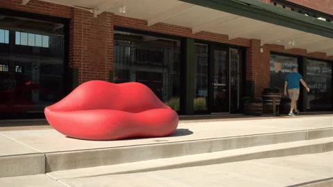 Large Lips Sculpture Stock Footage 219505775