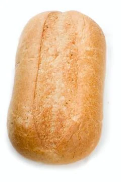 Large loaf of bread isolated on white Stock Photos