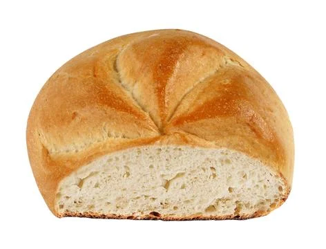 Large loaf of bread isolated on white Stock Photos