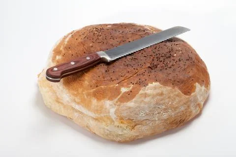 Large loaves of bread traditionally roasted Stock Photos