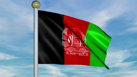 Large Looping Animated Flag of Afghanistan Stock Footage 73758339