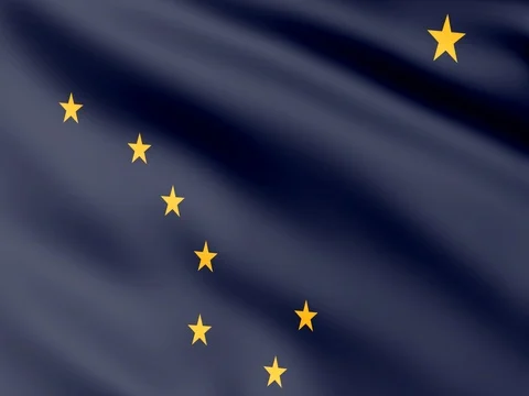 Large Looping Animated Flag of Alaska Stock Footage 72974540
