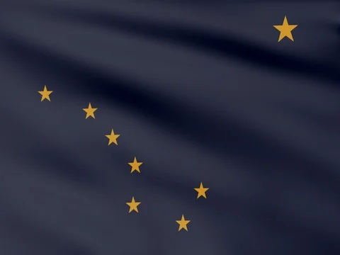 Large Looping Animated Flag of Alaska Stock Footage 73437731