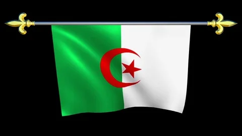 Large Looping Animated Flag of Algeria Stock Footage 73770795