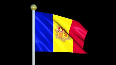Large Looping Animated Flag of Andorra Stock Footage 73771105