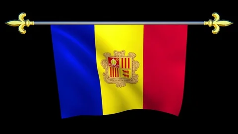 Large Looping Animated Flag of Andorra Stock Footage 73771109