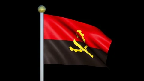 Large Looping Animated Flag of Angola Stock Footage 73774329