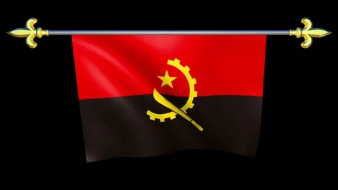 Large Looping Animated Flag of Angola Stock Footage 73774342