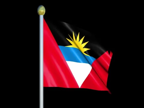 Large Looping Animated Flag of Antiqua and Barbuda Stock Footage 73774727