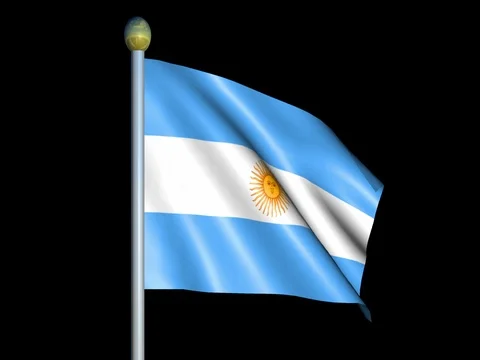 Large Looping Animated Flag of Argentina Stock Footage 73792026