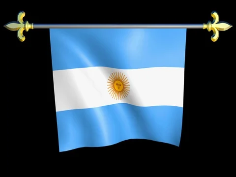 Large Looping Animated Flag of Argentina Stock Footage 73792051