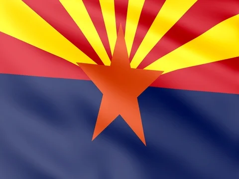 Large Looping Animated Flag of Arizona Stock Footage 72975714