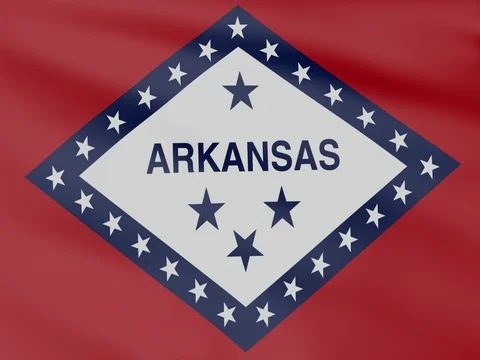 Large Looping Animated Flag of Arkansas Stock Footage 73438216