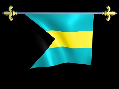 Large Looping Animated Flag of Bahamas Stock Footage 73806917