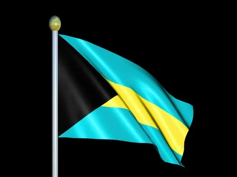 Large Looping Animated Flag of Bahamas Stock Footage 73807112