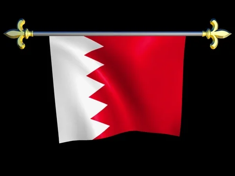 Large Looping Animated Flag of Bahrain Stock Footage 73807349