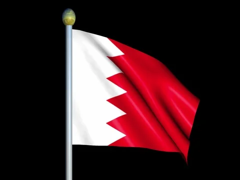 Large Looping Animated Flag of Bahrain Stock Footage 73807631