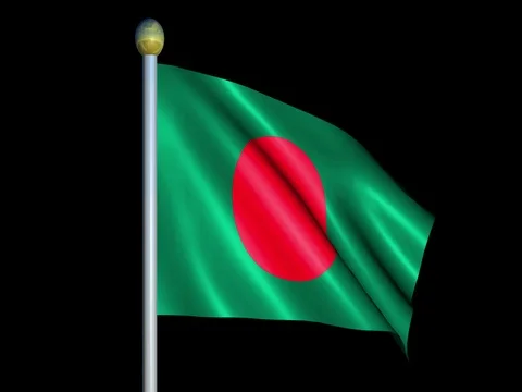 Large Looping Animated Flag of Bangladesh Stock Footage 73808053