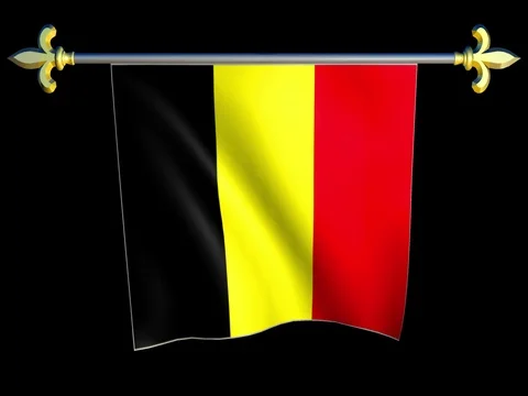 Large Looping Animated Flag of Belgium Stock Footage 73809721
