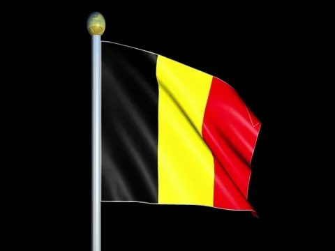 Large Looping Animated Flag of Belgium Stock Footage 73810078