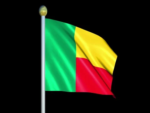 Large Looping Animated Flag of Benin Stock Footage 73810461