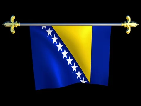 Large Looping Animated Flag of Bosnia and Herzegovina Stock Footage 73825997