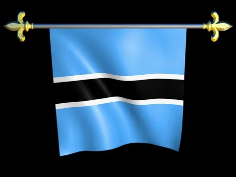 Large Looping Animated Flag of Botswana Stock Footage 73826291