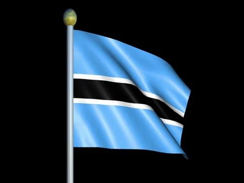 Large Looping Animated Flag of Botswana Stock Footage 73826581