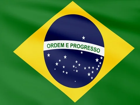 Large Looping Animated Flag of Brazil Stock Footage 73255659