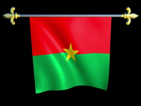 Large Looping Animated Flag of Burkina Faso Stock Footage 73827957