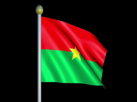 Large Looping Animated Flag of Burkina Faso Stock Footage 73828356