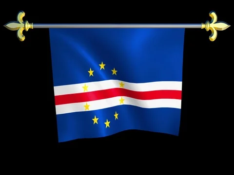 Large Looping Animated Flag of Cabo Verde Stock Footage 73828330