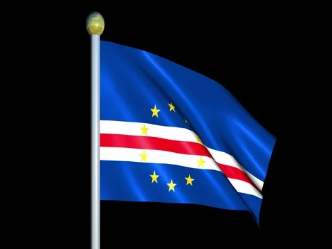 Large Looping Animated Flag of Cabo Verde Stock Footage 73828541