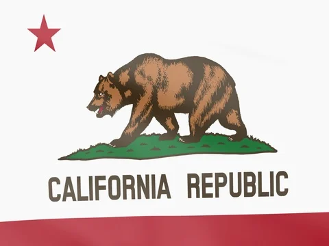 Large Looping Animated Flag of California Stock Footage 73438245