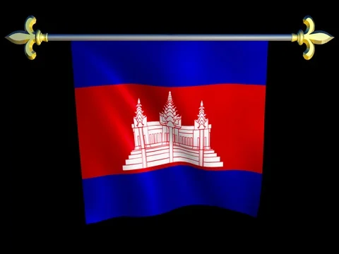 Large Looping Animated Flag of Cambodia Stock Footage 73828505