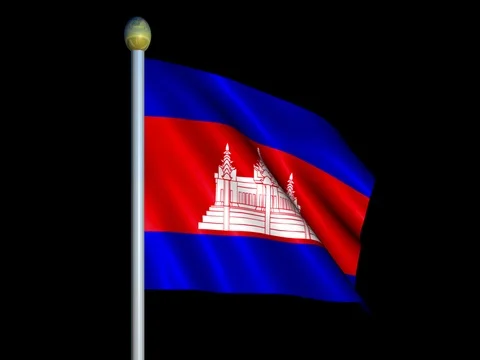 Large Looping Animated Flag of Cambodia Stock Footage 73828786
