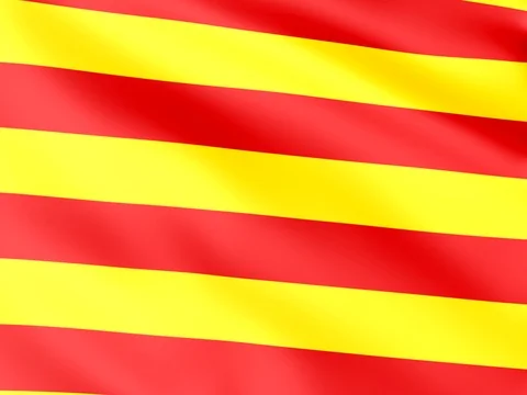 Large Looping Animated Flag of Catalonia Stock Footage 72977169
