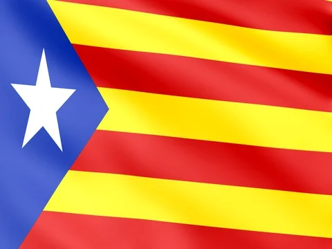 Large Looping Animated Flag of Catalonia Stock Footage 72978230