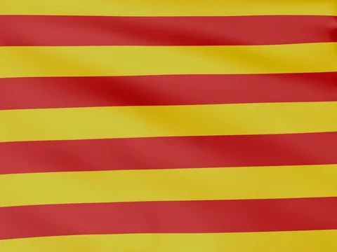 Large Looping Animated Flag of Catalonia Stock Footage 73380633