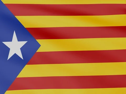 Large Looping Animated Flag of Catalonia Stock Footage 73380643