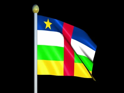 Large Looping Animated Flag of Central African Republic Stock Footage 73829074
