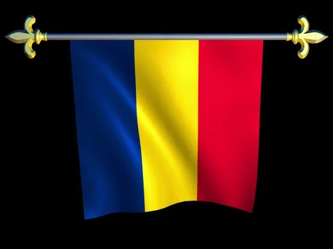 Large Looping Animated Flag of Chad Stock Footage 73872205