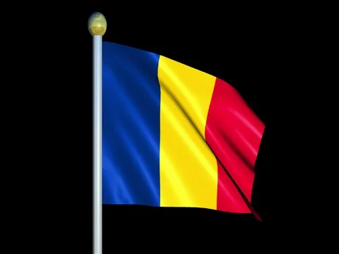 Large Looping Animated Flag of Chad Stock Footage 73872291