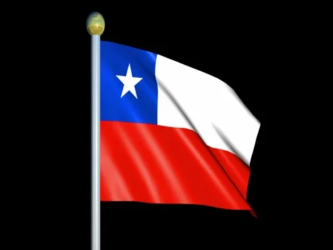 Large Looping Animated Flag of Chile Stock Footage 73872647