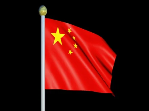 Large Looping Animated Flag of China Stock Footage 73873049