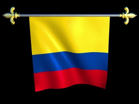 Large Looping Animated Flag of Colombia Stock Footage 73873583